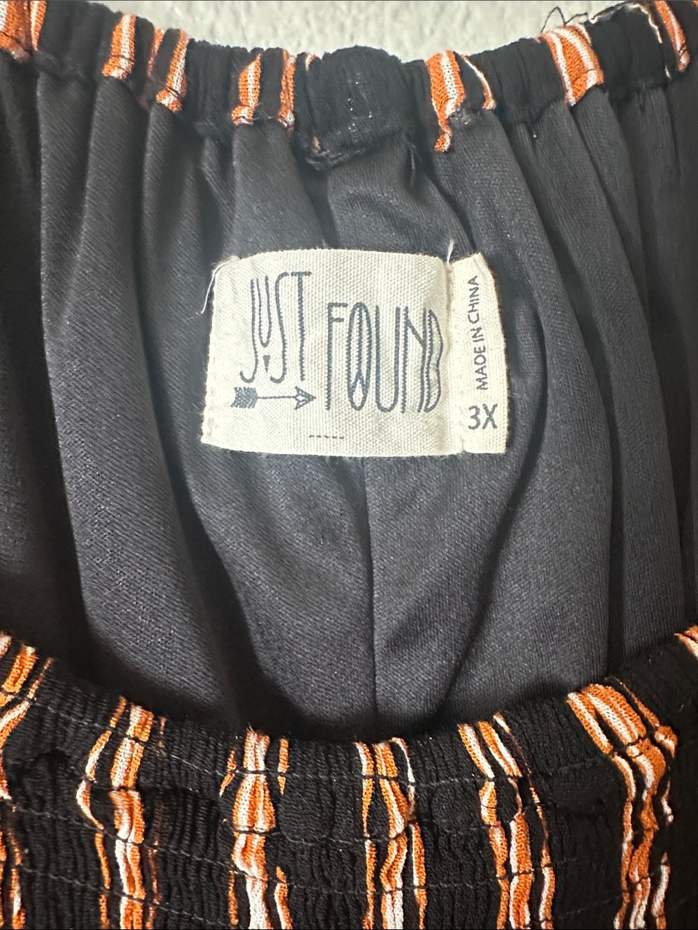 Fall Colors Tunic 3x Orange Black White Stripes Peasant Style - Picture 2 of 12